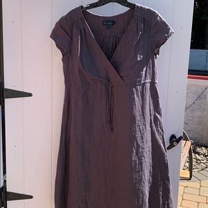 Boden linen crinkle dress slate blue size 12
